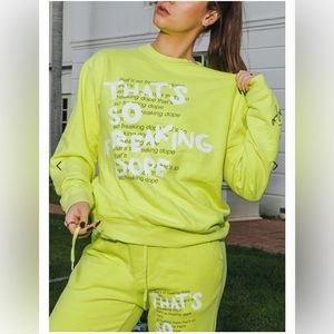 Alisha Marie That’s So Dope Neon Yellow Crewneck Sweatshirt - medium